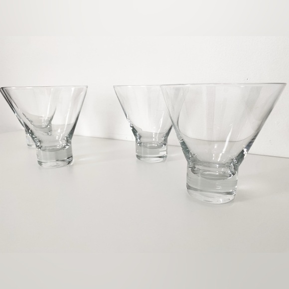 Vintage Midcentury Scandinavian Stemless Martini Glasses - Set of 4 - Picture 6 of 11